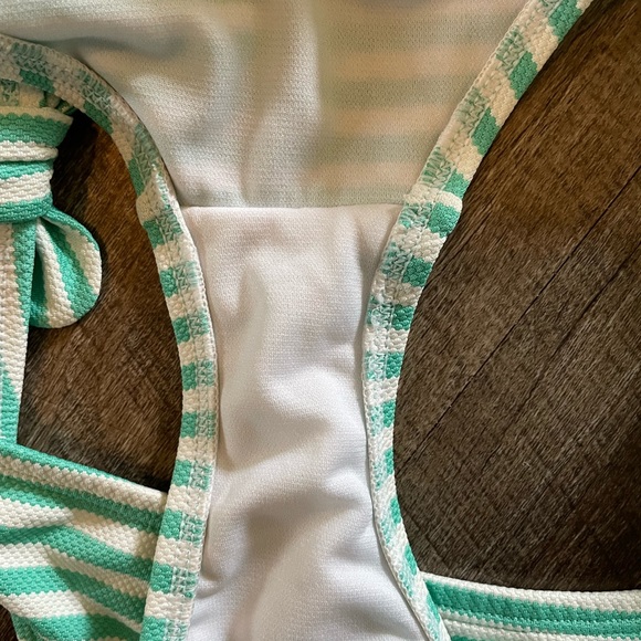 Shade & Shore Stripe Bikini Medium Excellent Condition - Picture 7 of 8